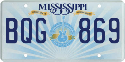 MS license plate BQG869