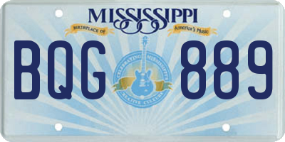 MS license plate BQG889