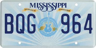 MS license plate BQG964