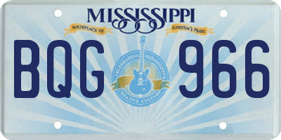 MS license plate BQG966