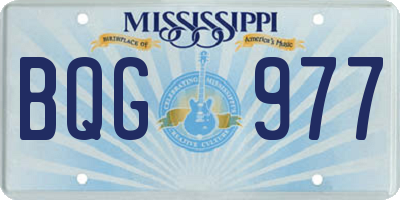 MS license plate BQG977