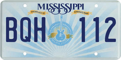 MS license plate BQH112