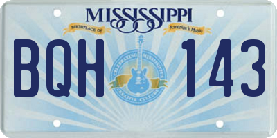 MS license plate BQH143