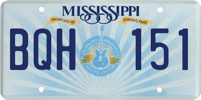 MS license plate BQH151