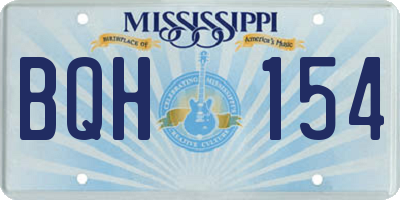 MS license plate BQH154