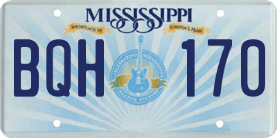 MS license plate BQH170