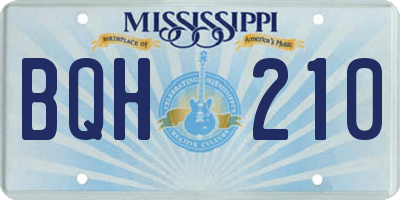 MS license plate BQH210