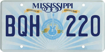 MS license plate BQH220