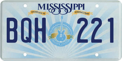 MS license plate BQH221