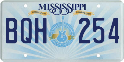 MS license plate BQH254