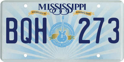 MS license plate BQH273