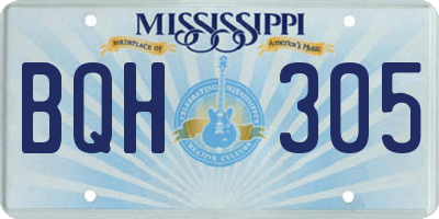 MS license plate BQH305