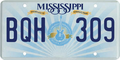 MS license plate BQH309