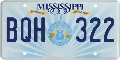 MS license plate BQH322