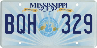 MS license plate BQH329