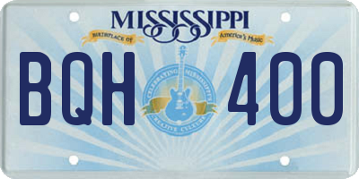 MS license plate BQH400