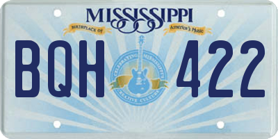 MS license plate BQH422