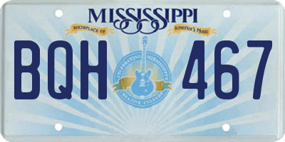 MS license plate BQH467