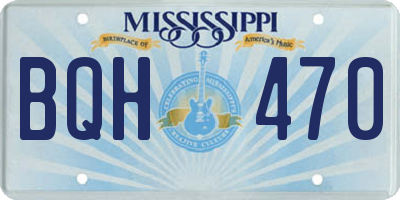 MS license plate BQH470