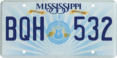 MS license plate BQH532