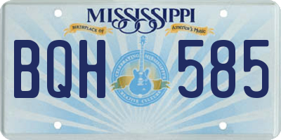 MS license plate BQH585