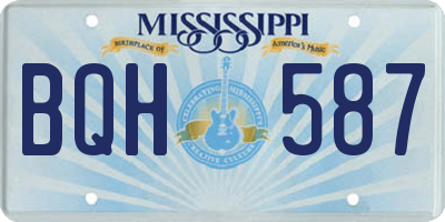 MS license plate BQH587