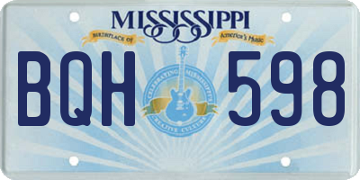 MS license plate BQH598