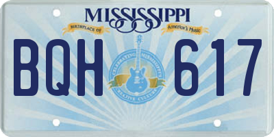MS license plate BQH617