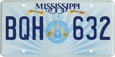 MS license plate BQH632