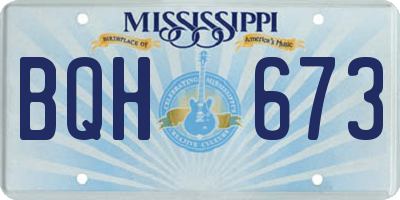MS license plate BQH673