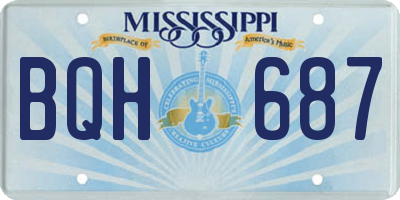 MS license plate BQH687