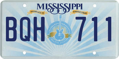 MS license plate BQH711