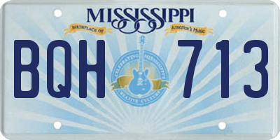 MS license plate BQH713