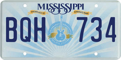 MS license plate BQH734