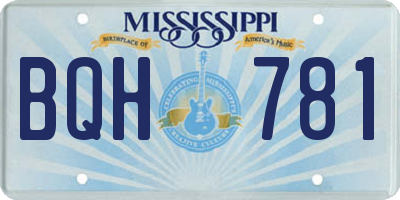 MS license plate BQH781