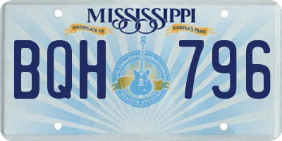 MS license plate BQH796