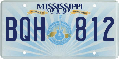 MS license plate BQH812