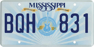 MS license plate BQH831