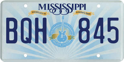 MS license plate BQH845
