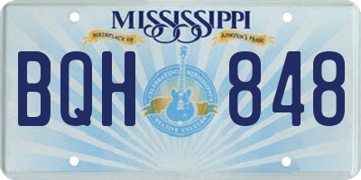 MS license plate BQH848