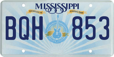 MS license plate BQH853