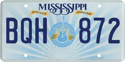 MS license plate BQH872