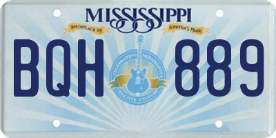 MS license plate BQH889