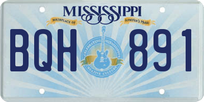 MS license plate BQH891