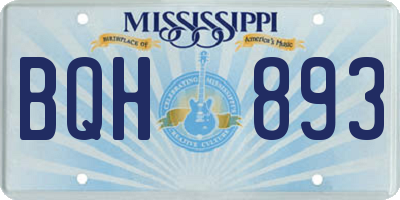 MS license plate BQH893