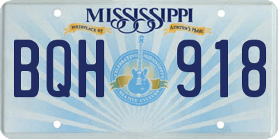 MS license plate BQH918