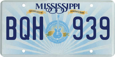 MS license plate BQH939