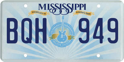 MS license plate BQH949