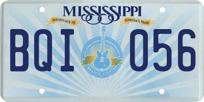MS license plate BQI056