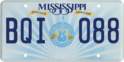 MS license plate BQI088